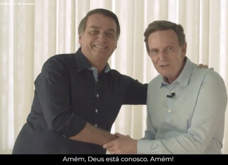 O vídeo com a declaração de apoio de Bolsonaro a Crivella foi veiculado no dia 31 de outubro - Foto: Reprodução