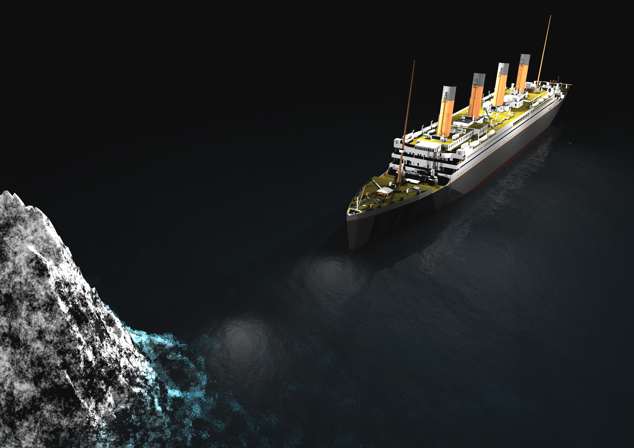 A ilustração mostra o Titanic navegando em direção ao iceberg com o qual colidiu e horas depois veio a afundar vitimando milhares de pessoas / Arquivo GB Imagem