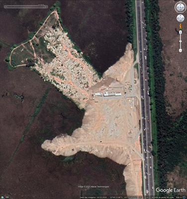  Imagem de satélite revela desmatamento avançando na área Imagem: Google Earth 