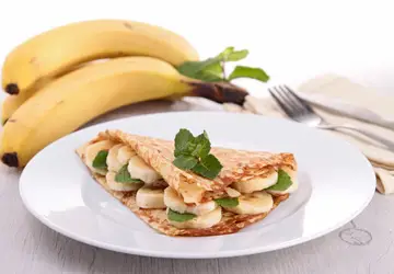 O Crepe Especial de Banana pode ser boa opção para o café da manhã. Para facilitar, a massa do crepe já pronta pode ser congelada e na hora de servir, basta acrescentar o recheio / GB Imagem 